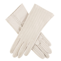 Dents Women's Equestrian Riding Gloves Leather & Silk Lining Horse Riding - Cream