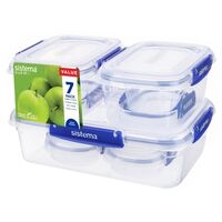 Sistema Klip It 7 Pack Food Storage Container Set Kitchen Pantry Lunch House