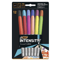 BiC Intensity Permanent Markers - 1 Pack of 12 - Assorted Colours