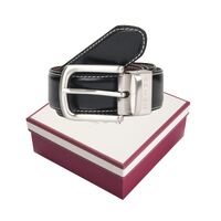 Dents Mens Reversible Lined Leather Belt with Contrast Stitching - Black/Brown