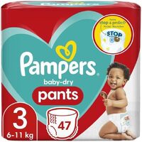1 Pack of 47 Pampers Dry Nappies for 6-11kg Babies Diapers - Size 3