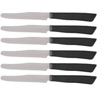 6x INOXBONOMI Stainless Steel Table Knives Knife Cutlery Set Black - MADE IN ITALY
