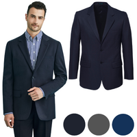 Men's 2 Button Classic Suit Jacket Bamboo Blend Business Blazer Wedding