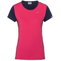 HEAD Girls Mia Tennis Top T-Shirt Competition Short Sleeve Tee - Pink/Dark Blue
