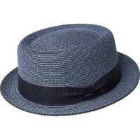 Bailey Mens Waits Paper Straw Hat Made in USA Pork Pie - Blue Surf