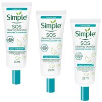 3x Simple 25ml SOS Clearing Booster Long Lasting Shine & Blemish Control