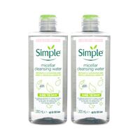 2x Simple 200ml Micellar Cleansing Water Hydrates And Gently Removes Make-Up