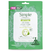 Simple De-Stress Sheet Mask Kind To Skin With Aloe Vera & Multi-Vitamins 23ml