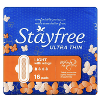 Stayfree Ultra Thin Light Cotton Soft Cover Comfort Fit with Wings 16 Pads