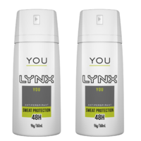 Twin Pack Lynx You 48H Sweat Protection Antiperspirant 96g / 160ml