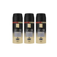 3x Lynx 165mL Gold Deodorant Body Spray up to 48H Long Lasting Freshness