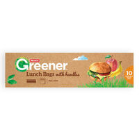 3x Multix Pk10 Greener Lunch Bags With Handles Degradable 20Cm X 25Cm