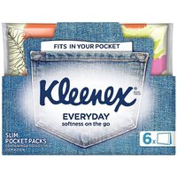 Kleenex Pk6 Everyday Softness on the go Slim Pocket Tissue Pack