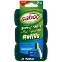 3-Pack Sabco Save N Shine Dish Sponge Scourer Refill