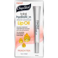 Chapstick 6.8mL Total Hydration Vitamin Enriched Lip Oil Peach Tea