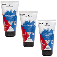 3x Schwarzkopf Live Colour Boost Shampoo 150ml - Blue