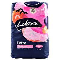 Libra 12pads EXTRA Super Absorbent and Cushiony Pads  with Wings