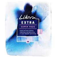 Libra 16pk Extra Super Absorbent Pads with No Wings