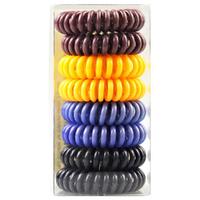 8x Indulge Hair Elastic Ties Bands Spiral Assorted Colours In Display Box