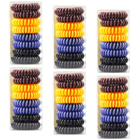 48x Indulge Hair Elastic Ties Bands Spiral Assorted Colours In Display Box