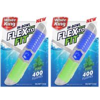 2x White King 50g In - Bowl Flex O Fit Toilet Cage Pine Cleaning Agent