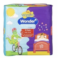 1 Pack 19pcs The Wiggles Wonder Nappies Day & Night Junior 16+kg - Size 6 