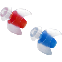 Arena Ergo Silicone Two Ear Plugs Red And Pink Stems - Clear