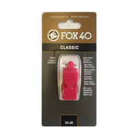 Fox 40 Classic Whistle Safety Outdoor Camping Sports Referee Football - Red