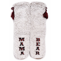 1 Pair Ladies Thick Fur Bed Slipper Socks Womens Sherpa Fluffy Non Slip - Mama Bear