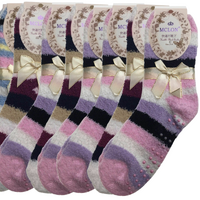 9 Pairs Womens Fuzzy Bed Socks Soft Fur Grip Fluffy Slipper Non Slip - One Size