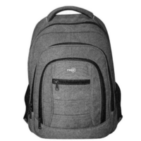FIB Canvas Backpack Bag w Laptop Travel School Hiking Satchel  - Black