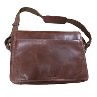 Futura Laptop Messenger Sling Bag Travel Computer Business Genuine Leather - Brown