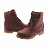 Timberland Womens 6" Premium Waterproof Boots Shoes - Burgundy (Dark Brown)