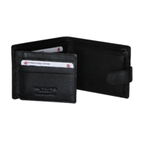 Futura Men's RFID Leather Coin Fold Over Wallet - Black