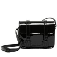 Dr Martens Womens Crossbody Bag 7 inch Satchel Patent Leather - Black