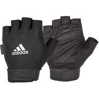 Adidas Adjustable Essential Gloves Weight Lifting Gym Workout Training - Black