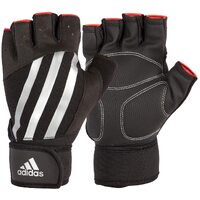Adidas Elite Gloves Weight Lifting Gym Workout Training Grip Gym Sports - Black/Silver