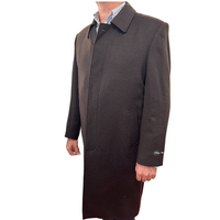 Anthony De Mano Lapel Trench Coat Jacket Winter Overcoat w/ Cashmere - Brown