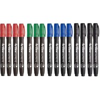 Artline Supreme Permanent Markers - Assorted Colours 15 pack