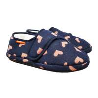 ARCHLINE Orthotic Plus Slippers Closed Scuffs Pain Relief Moccasins - Navy Hearts