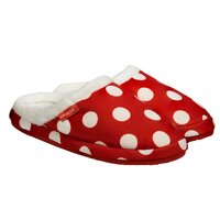 ARCHLINE Orthotic Slippers Slip On Scuffs Pain Relief Moccasins - Red Polka Dot