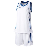 Peak Womens 2pcs Basketball Set Singlet + Shorts Sports - White/Blue/Yellow