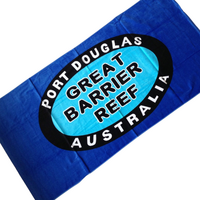 AUSTRALIA Souvenir BEACH TOWEL 100% Cotton Australian Flag 150cm x 75cm - Great Barrier Reef (Port Douglas)