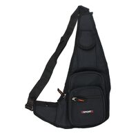 Black Crossbody Bag Sling Shoulder Bag Chest Travel Sport Backpack Pack