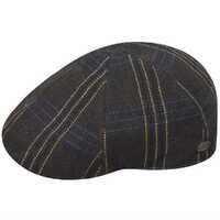 Bailey Mens Tress Pub Cap Flat Hat Fit for Autumn/Winter Season - Brown Stripe