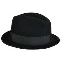 Bailey Mens Bogan Fedora Hat Elite Finish Style Made in U.S.A - Black