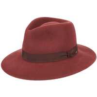 Bailey Mens Ammon Fedora Hat Fit for Autumn/Winter Season - Burgundy