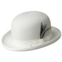 Bailey Mens Derby Bowler Hat For Autumn/Winter Season Hat - White