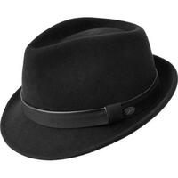 Bailey Mens Ike Trilby Hat Classic Teardrop Crown Cap - Black