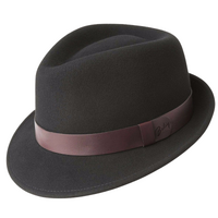 BAILEY Yates 100% Wool Felt Travel Hat Warm MADE IN USA Fedora Poet 7012